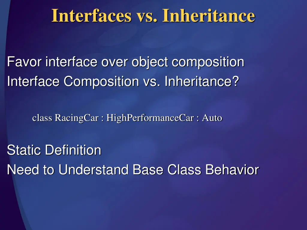 interfaces vs inheritance
