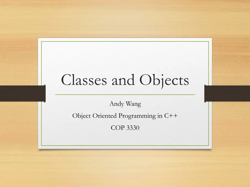 classes and objects