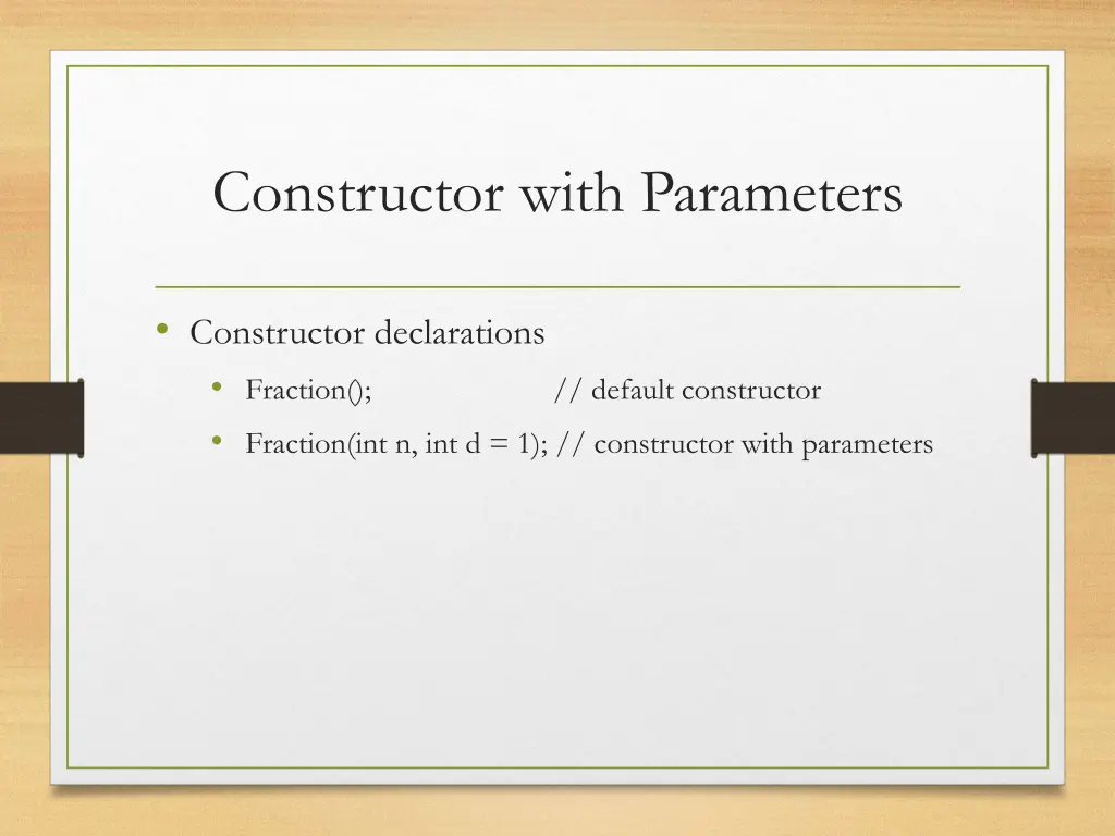 constructor with parameters