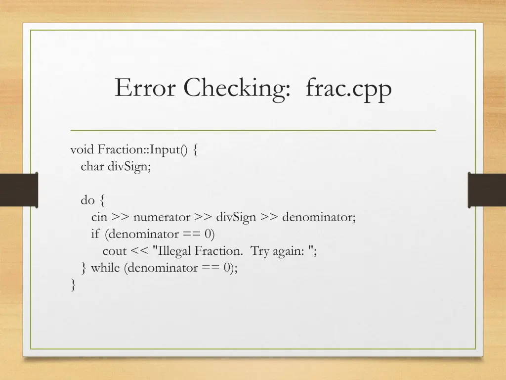error checking frac cpp 1