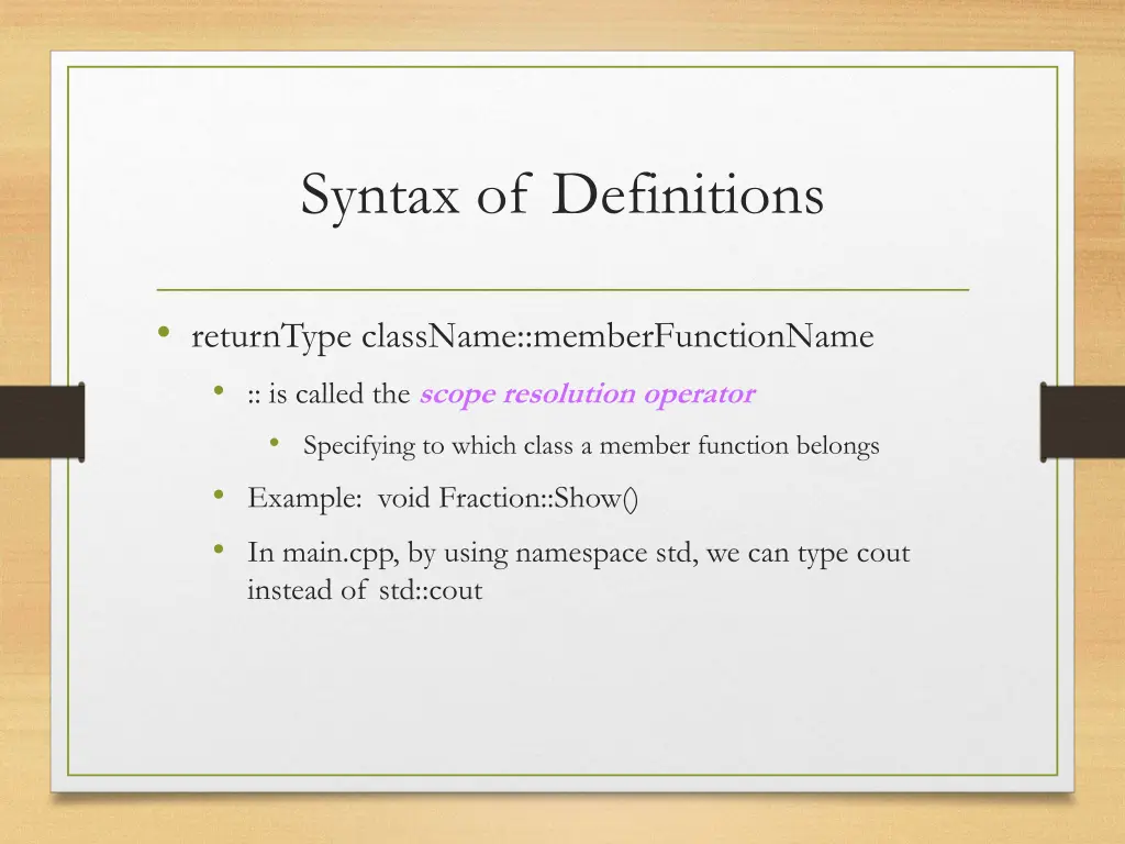 syntax of definitions