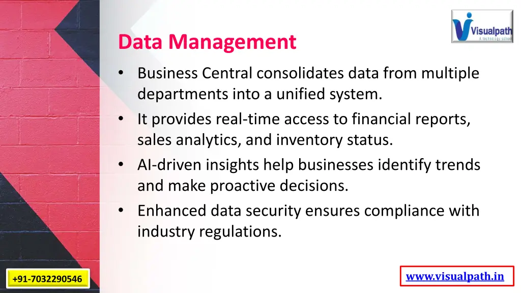 data management business central consolidates