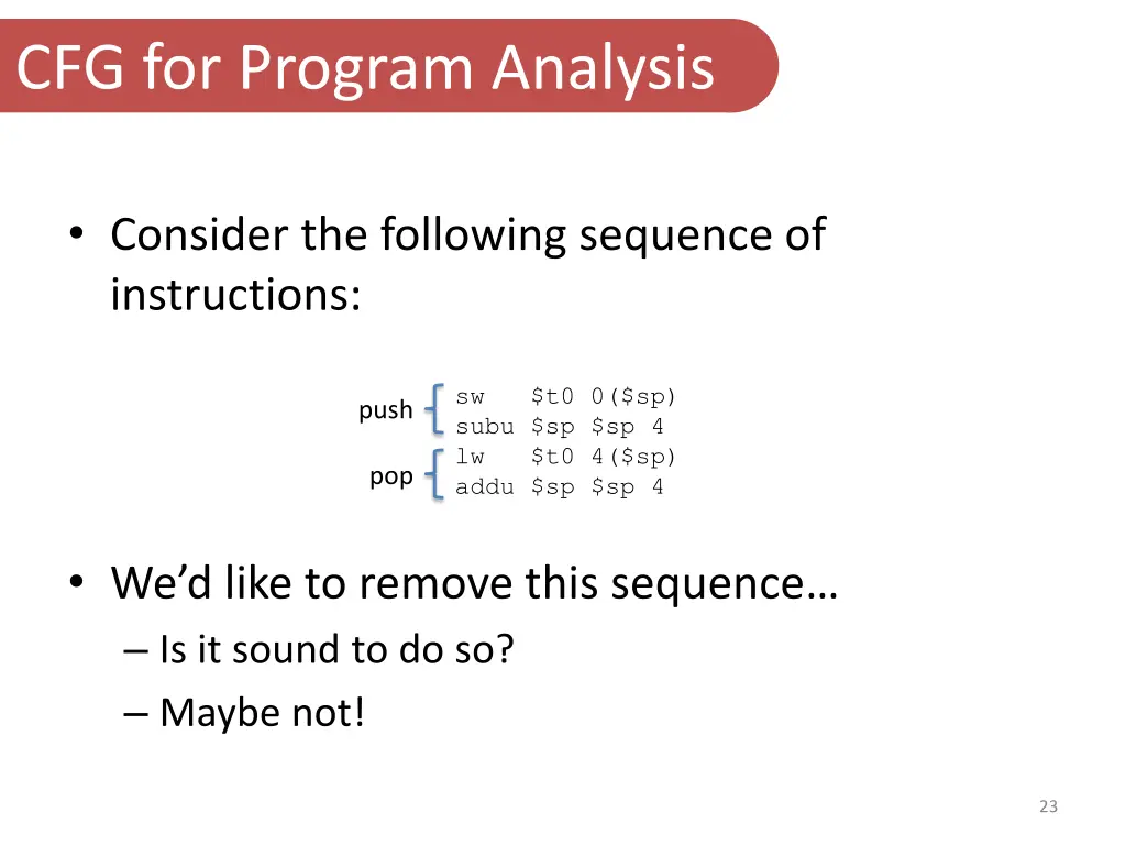 cfg for program analysis