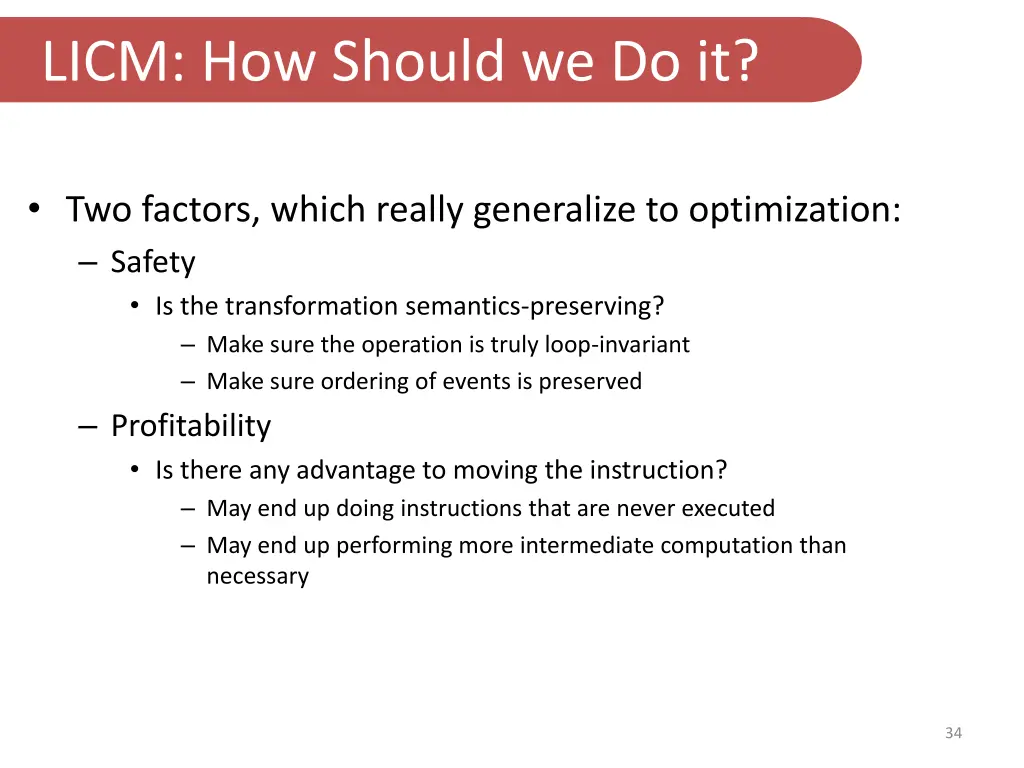 licm how should we do it
