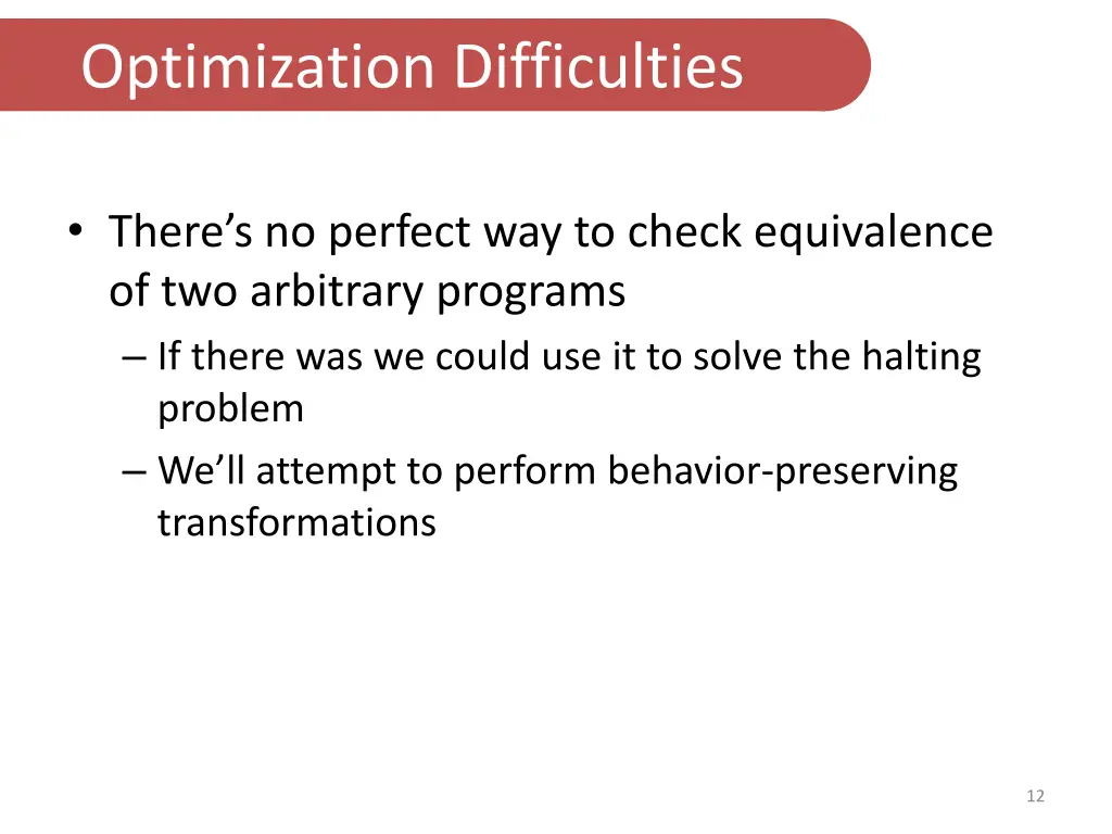 optimization difficulties