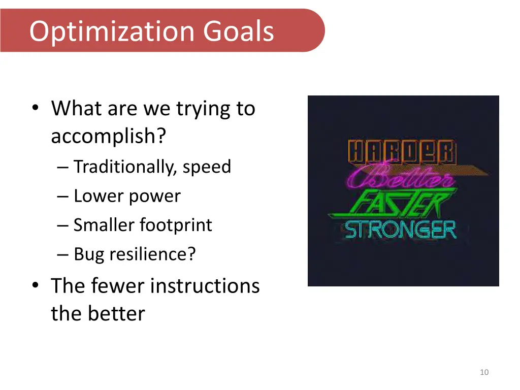 optimization goals