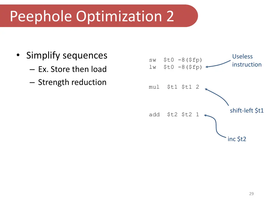 peephole optimization 2