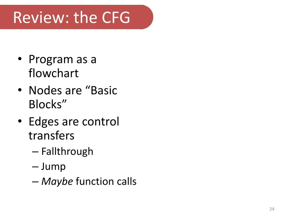 review the cfg
