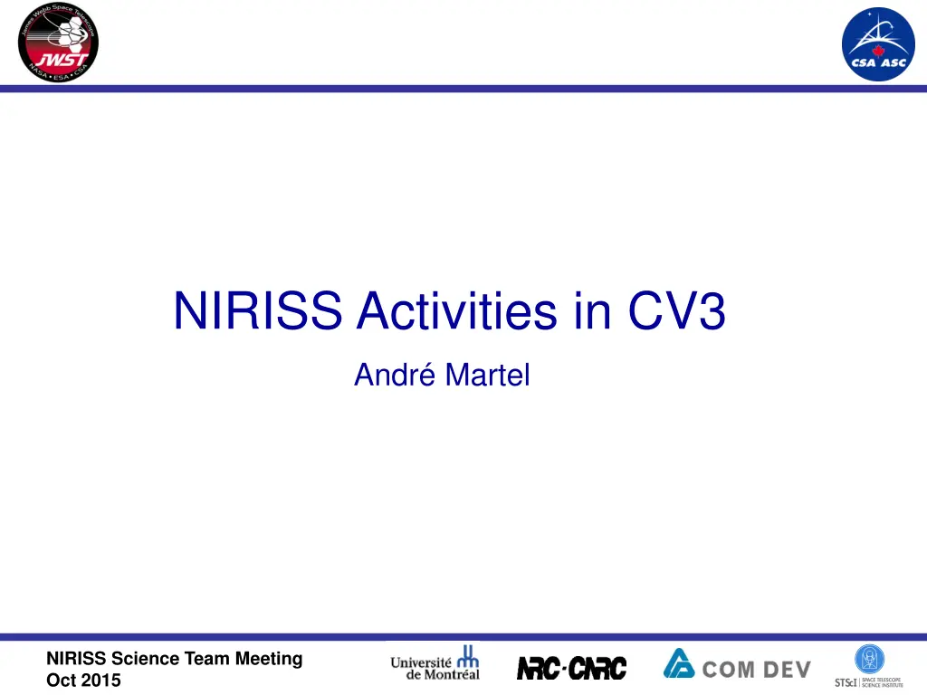 niriss activities in cv3