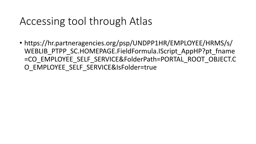 accessing tool through atlas
