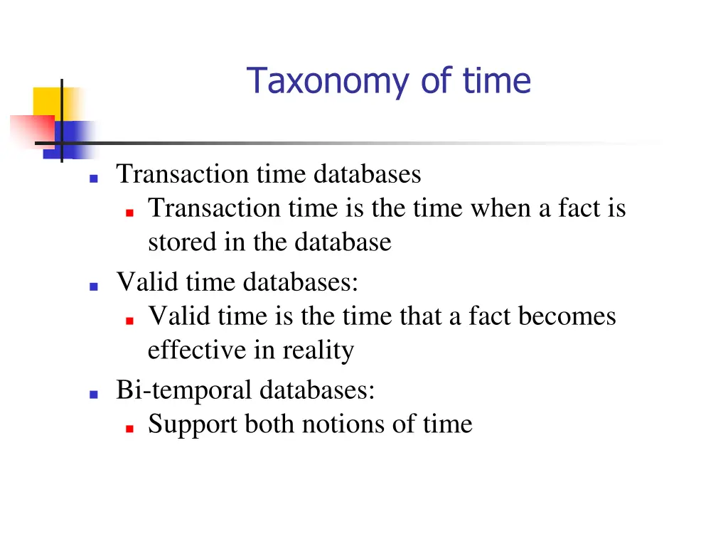 taxonomy of time