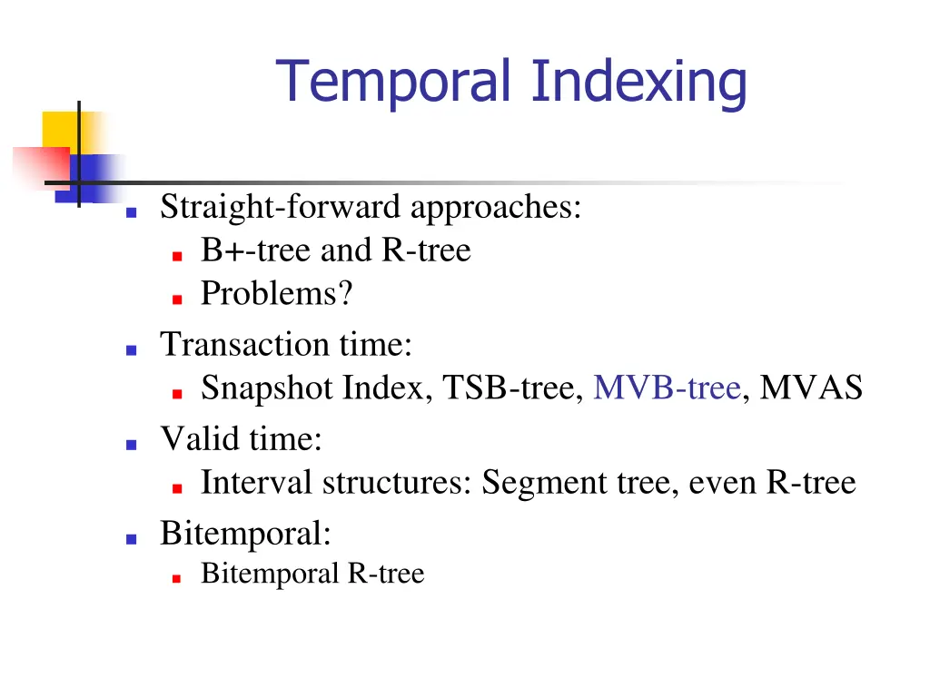 temporal indexing