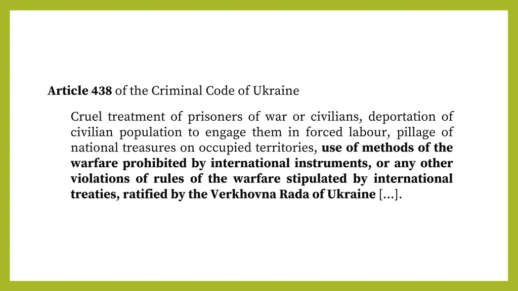 article 438 of the criminal code of ukraine
