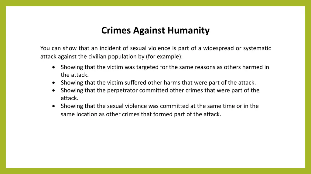 crimes against humanity
