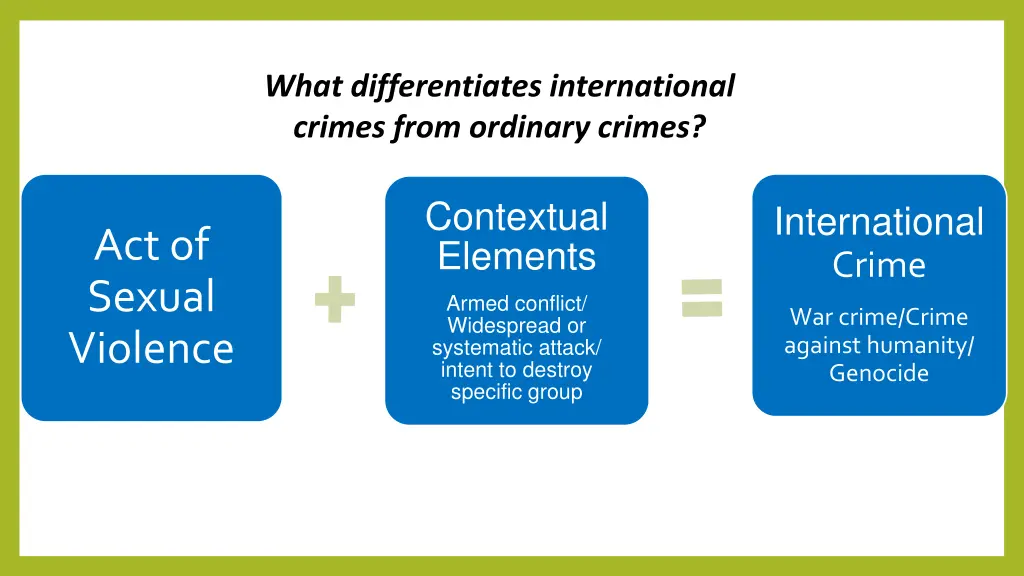what differentiates international crimes from
