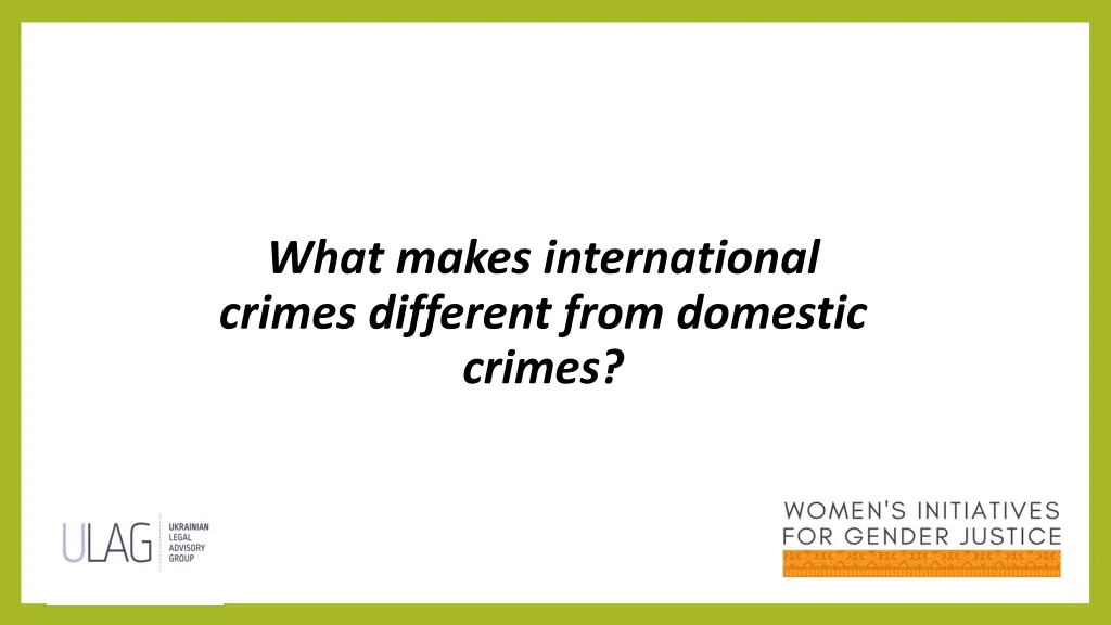 what makes international crimes different from