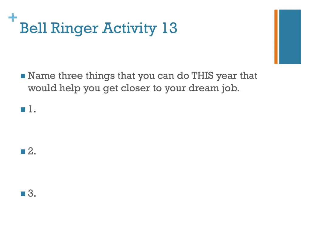bell ringer activity 13