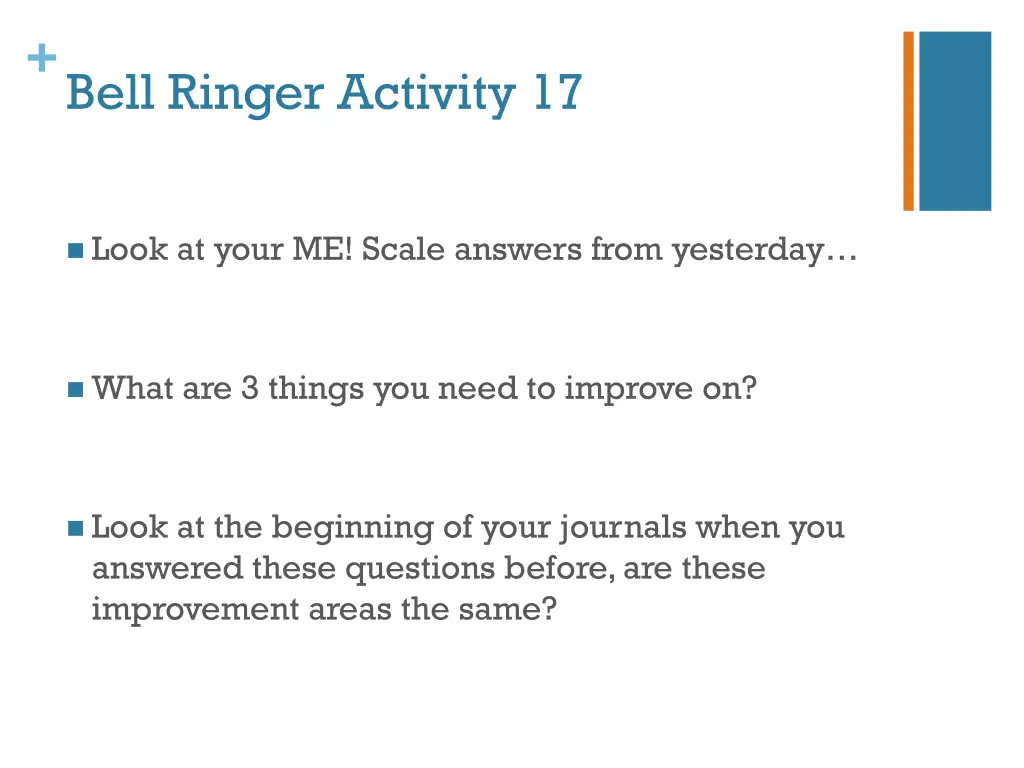 bell ringer activity 17