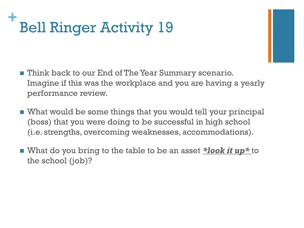 bell ringer activity 19