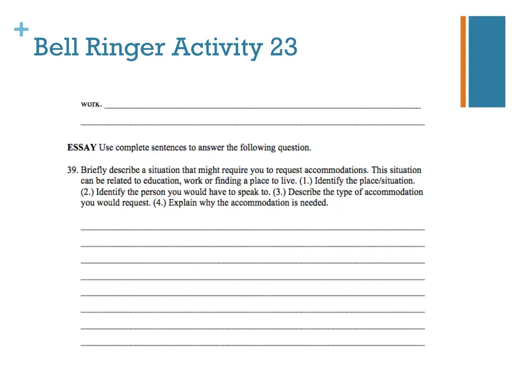 bell ringer activity 23