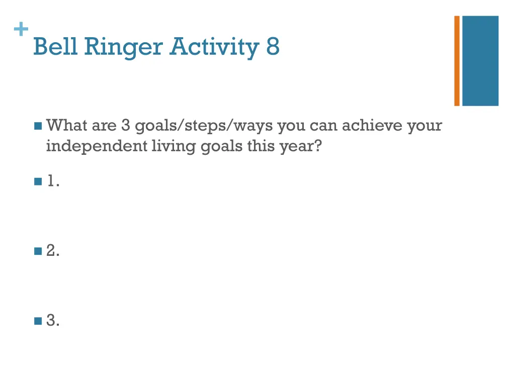 bell ringer activity 8