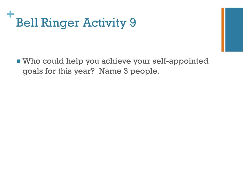 bell ringer activity 9