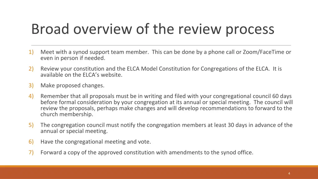 broad overview of the review process