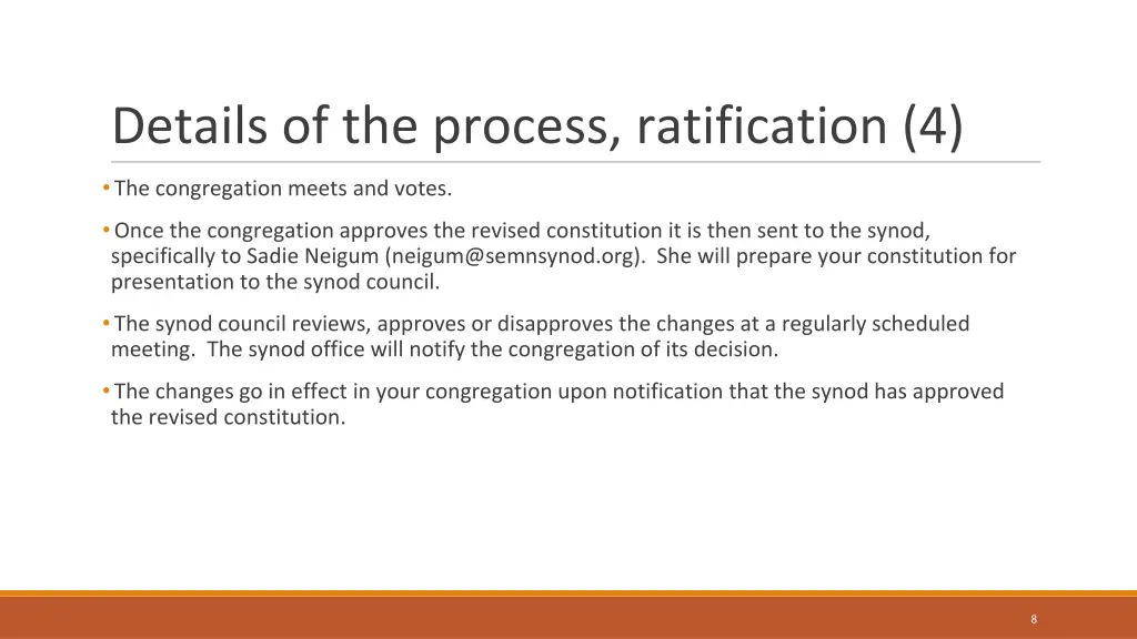 details of the process ratification 4
