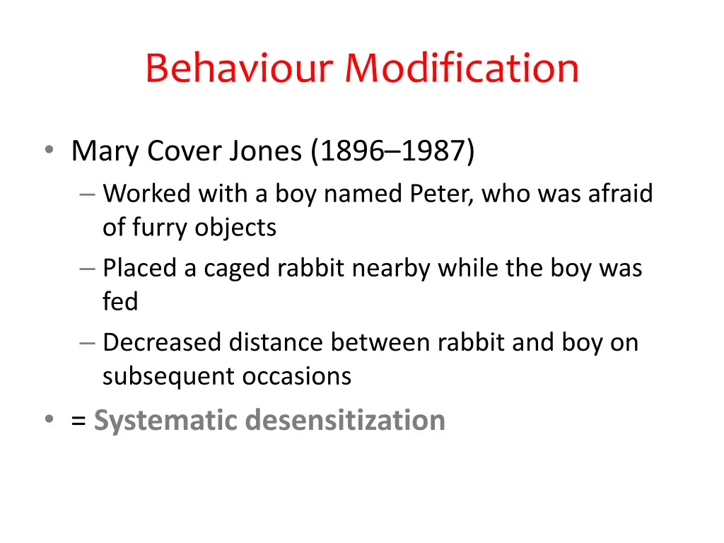 behaviour modification