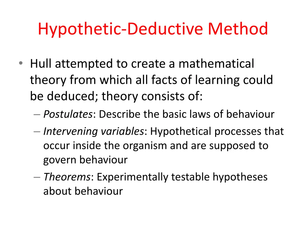hypothetic deductive method