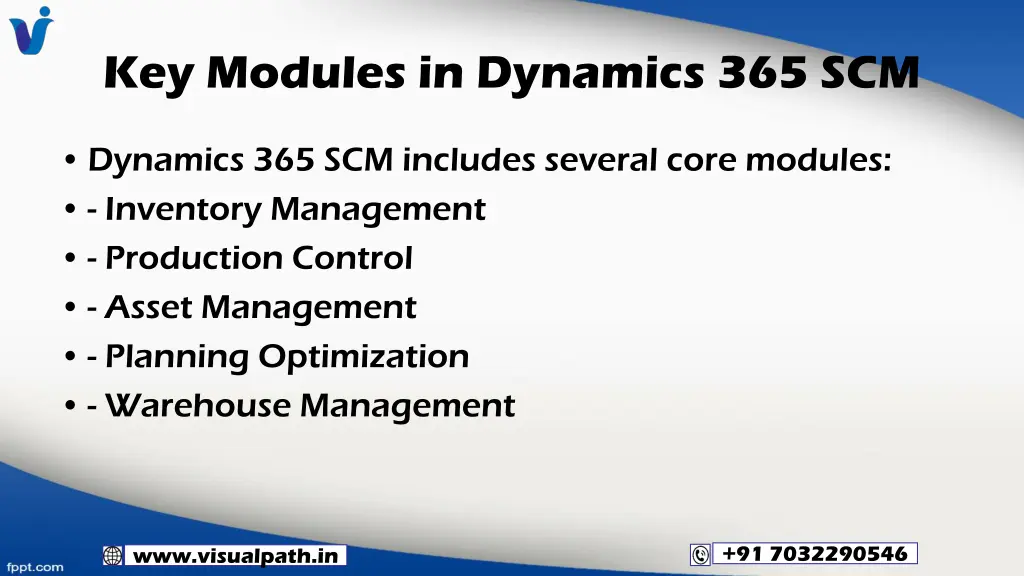 key modules in dynamics 365 scm