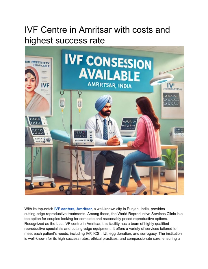 ivf centre in amritsar with costs and highest