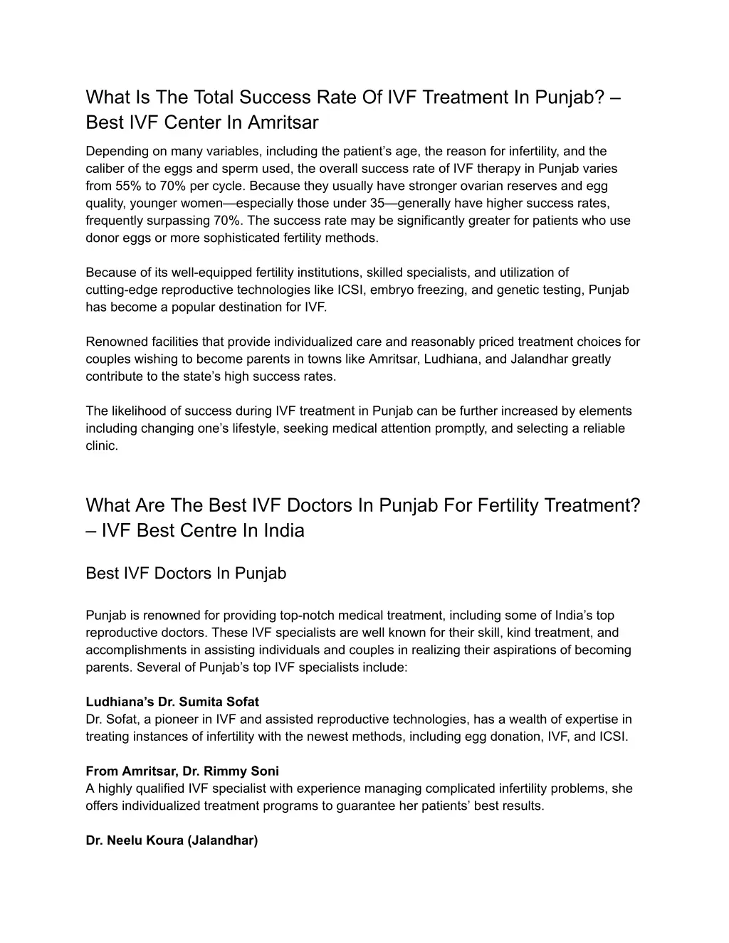 what is the total success rate of ivf treatment
