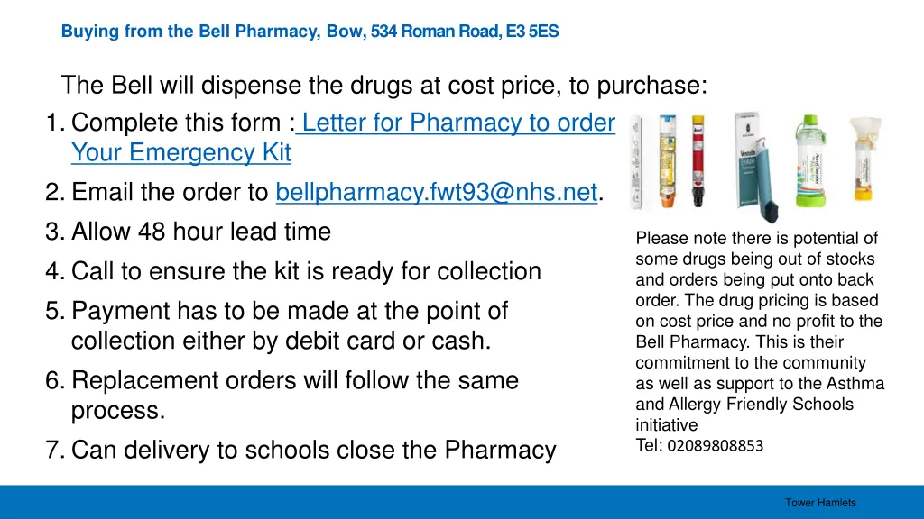 buying from the bell pharmacy bow 534 roman road