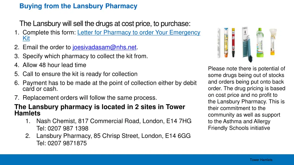 buying from the lansbury pharmacy