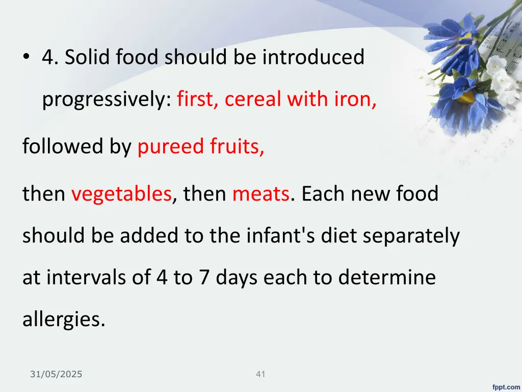 4 solid food should be introduced