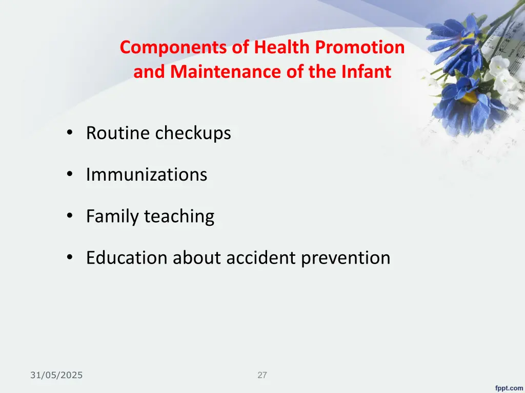 components of health promotion and maintenance