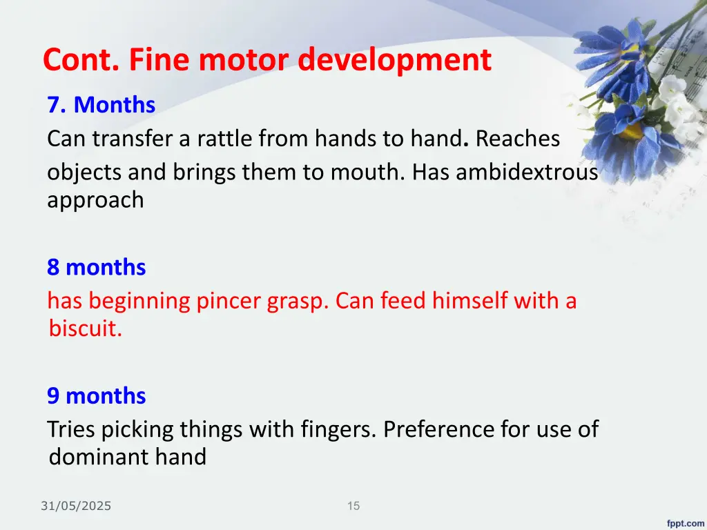 cont fine motor development