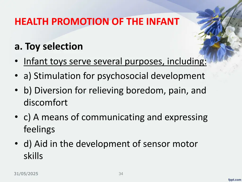 health promotion of the infant 1