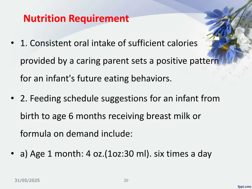 nutrition requirement