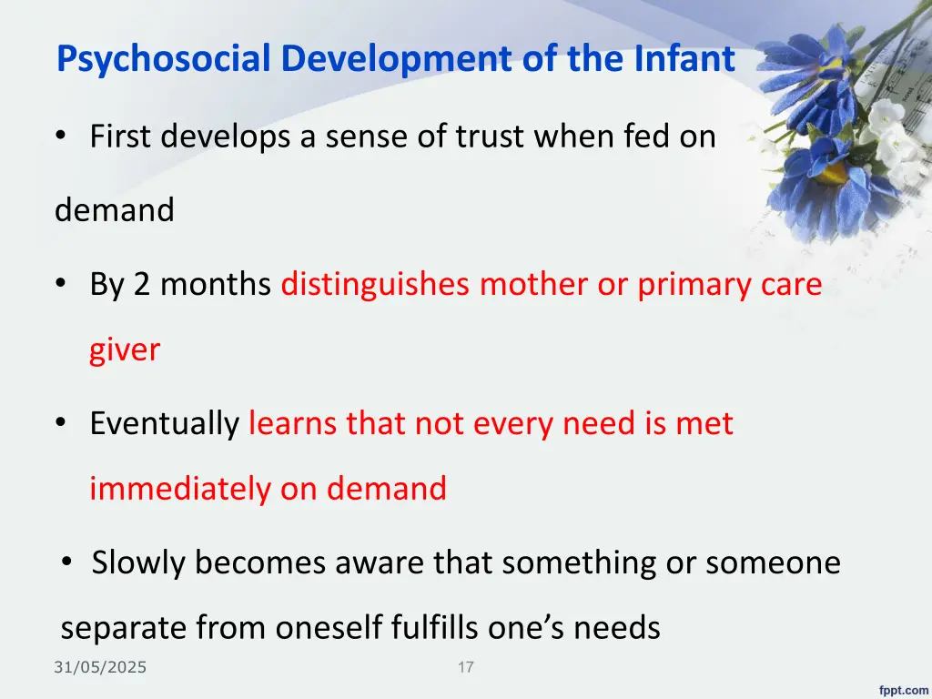 psychosocial development of the infant