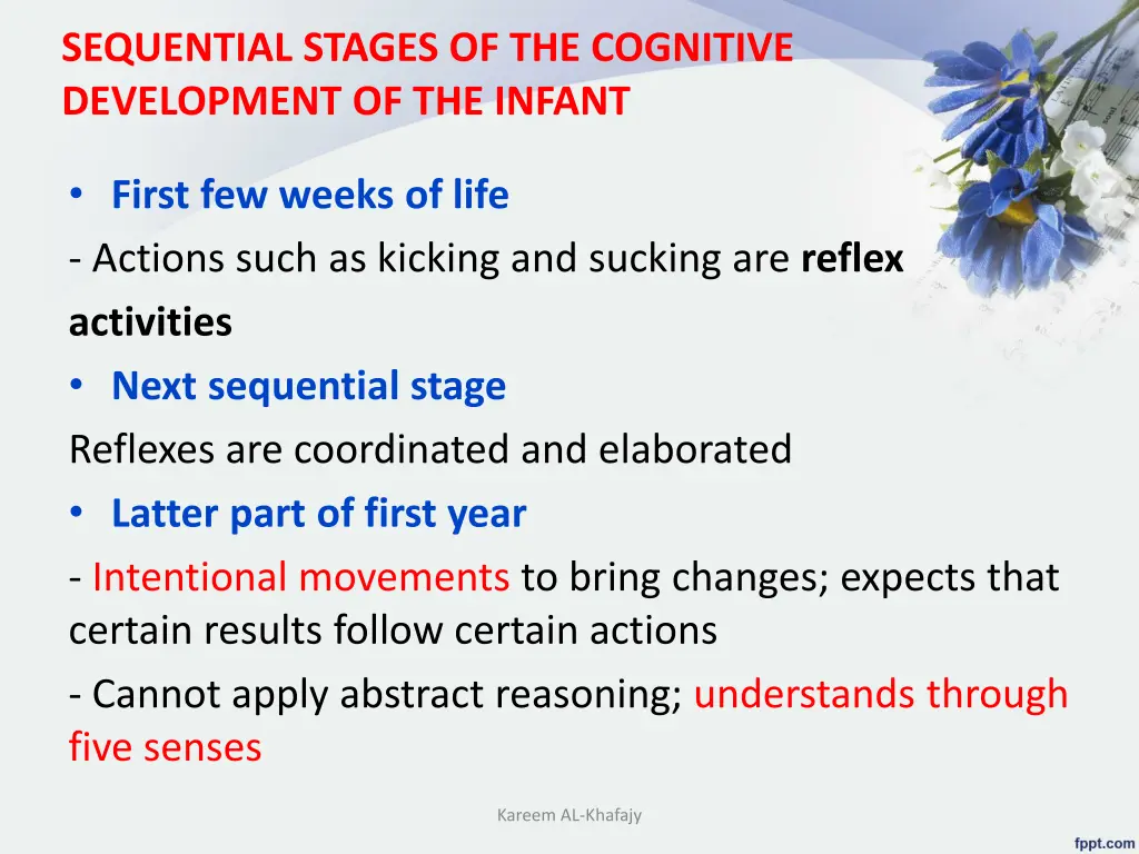 sequential stages of the cognitive development