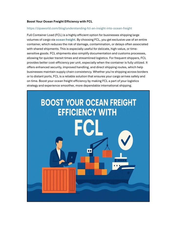boost your ocean freight e iciency with fcl