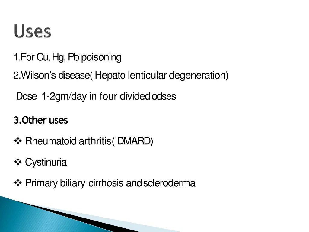1 for cu hg pbpoisoning