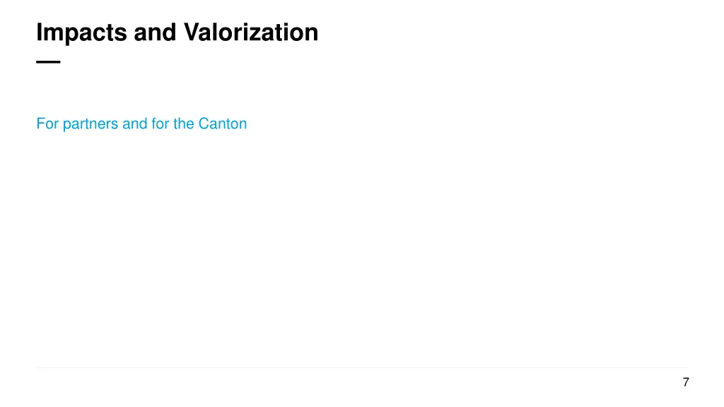 impacts and valorization