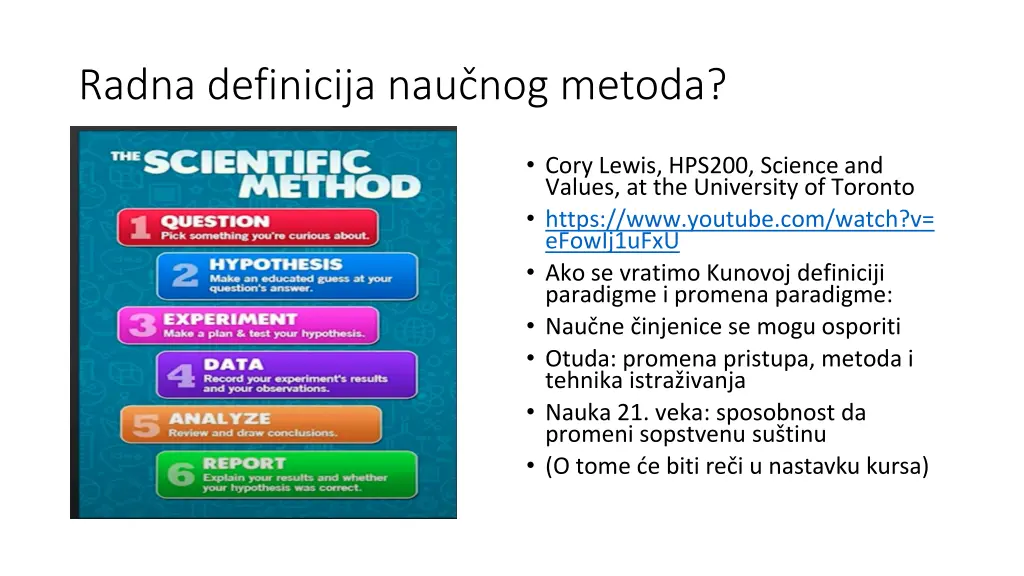 radna definicija nau nog metoda