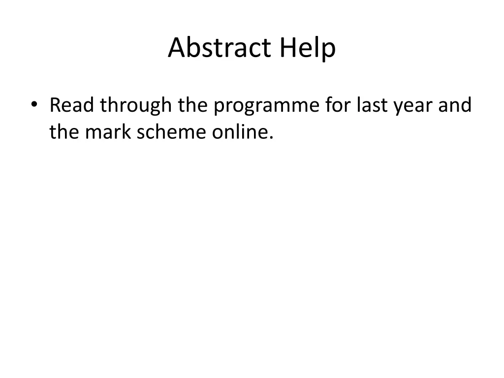 abstract help