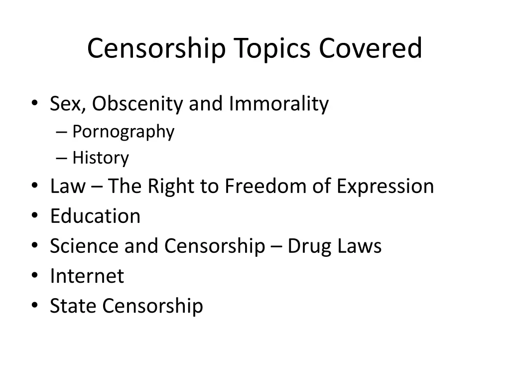 censorship topics covered