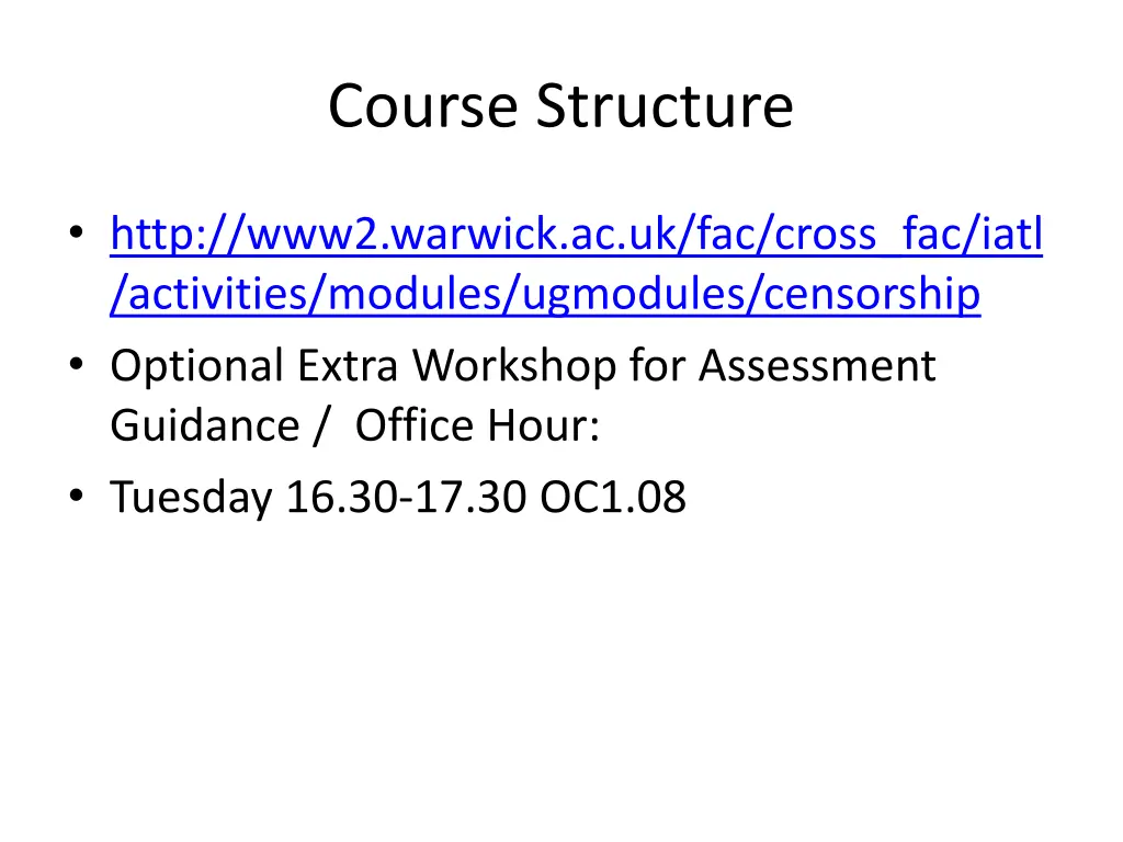 course structure