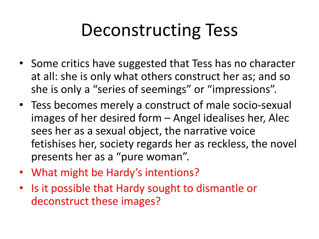 deconstructing tess